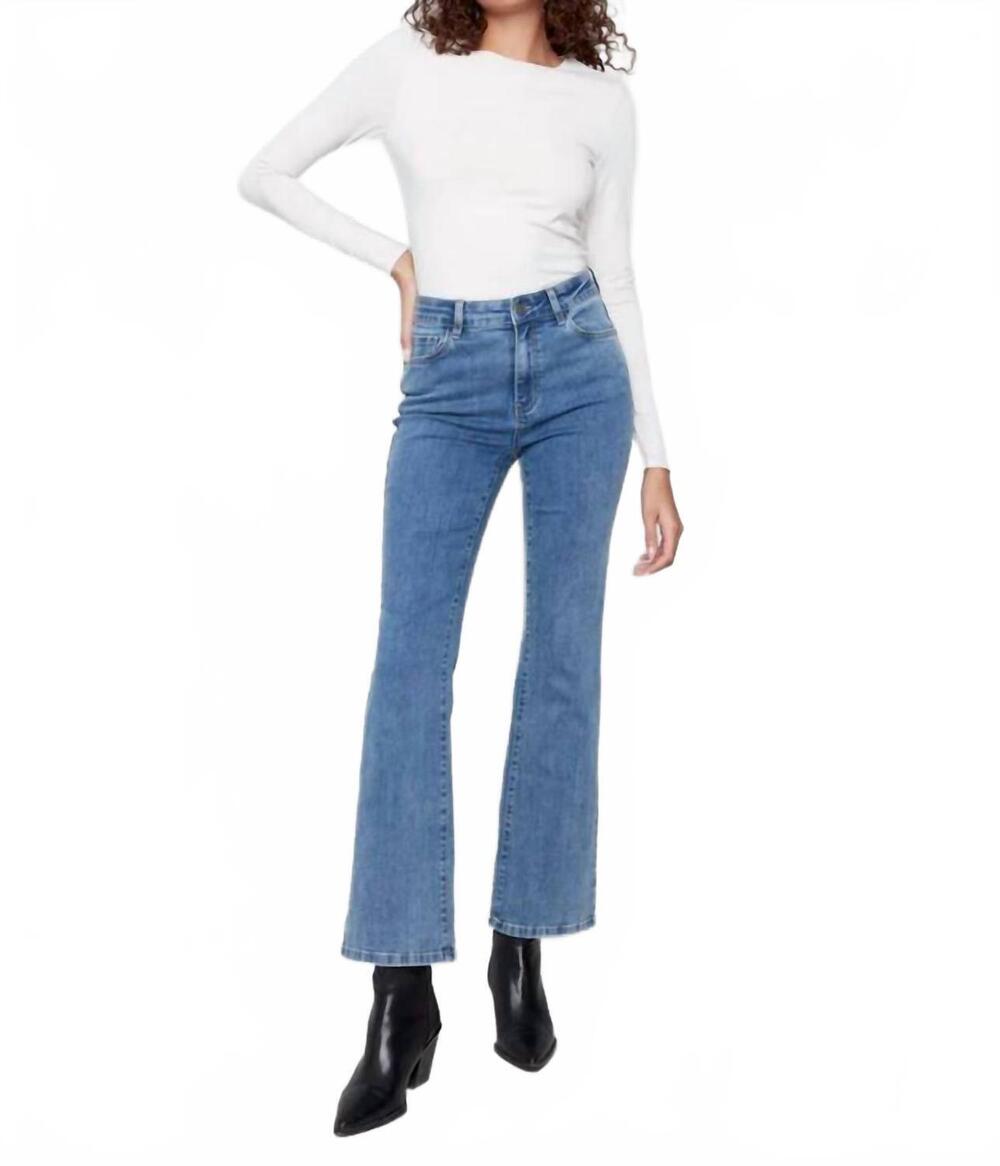 NEW CHARLIE B women's celine flare leg jeans in medium blue